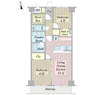 プレジリア武蔵小杉【2階】の間取り