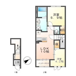 フェイジョアB【2階】の間取り