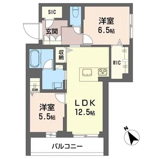 グラストン【2階】の間取り