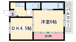 ビレッジハウス朝日ヶ丘2号棟【2階】の間取り