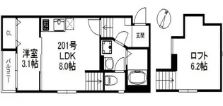 メゾン南福岡【2階】の間取り