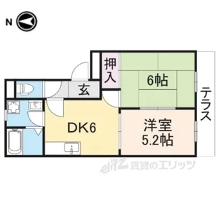 シャンクレール壱番館【2階】の間取り