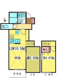 ヤマスアパートメント蔵【1階】の間取り
