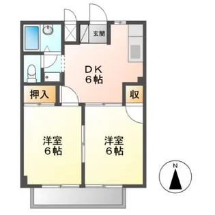 シティハイツ東川【1階】の間取り