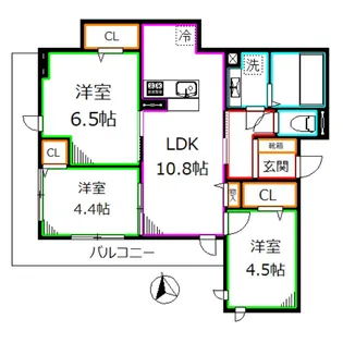 アセットコート貫井北町 B棟【2階】の間取り