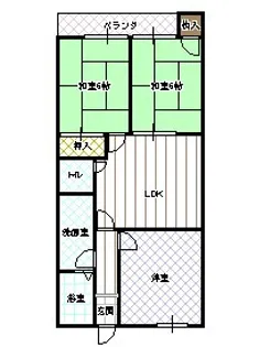 コーポ中川【2階】の間取り