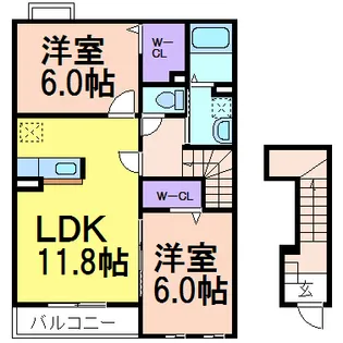 コンフォートD【2階】の間取り