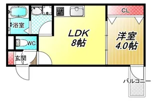 D porta girasole【3階】の間取り