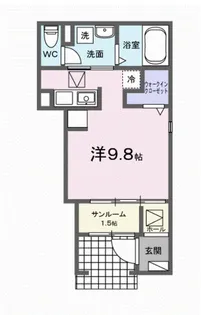 ヒュッゲ ハウス B棟【1階】の間取り