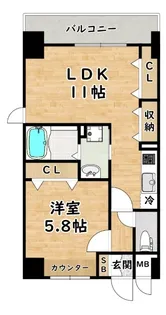 フレスクーラ【3階】の間取り