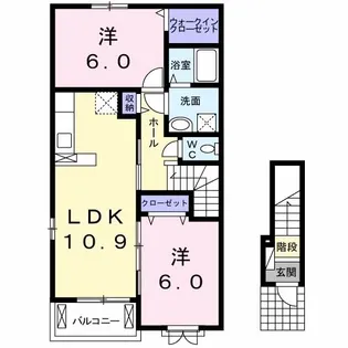 サンライト植松 B【2階】の間取り