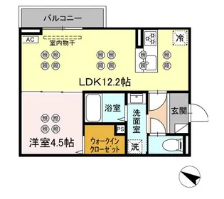 サンガーデン新山口B棟【1階】の間取り