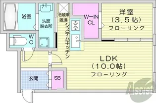 仮)ノーブル平岸【3階】の間取り