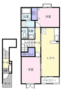 アパルトマンスタシオンB【2階】の間取り