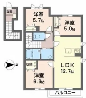 MAST COURT 加古川南 B棟【2階】の間取り