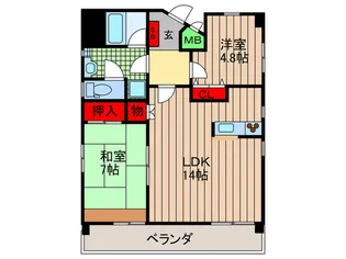 本町フラット【3階】の間取り