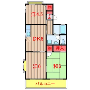 サンモールハイツ【2階】の間取り