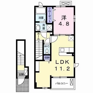 エクセル K【2階】の間取り