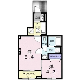 ラ・フェリーチェ B【1階】の間取り