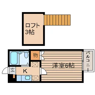 宮城県仙台市若林区若林5【アパート】の間取り