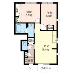 ディアコートC【1階】の間取り