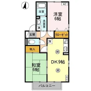 メナージュB棟【2階】の間取り