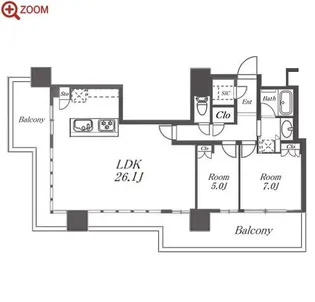 NAGOYA the TOWER【27階】の間取り