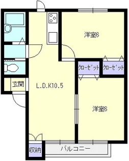 フラワーハイツ優【2階】の間取り