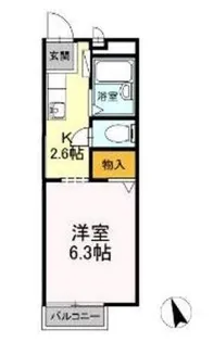 サンガーデンさつき E棟【2階】の間取り