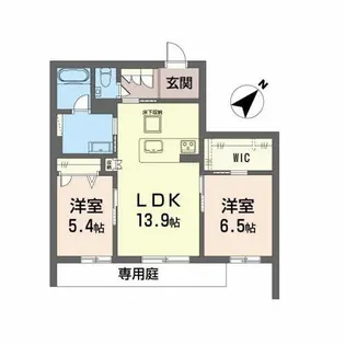 シャーメゾンアイリス【1階】の間取り