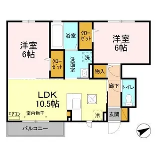 パークドオートム F【1階】の間取り