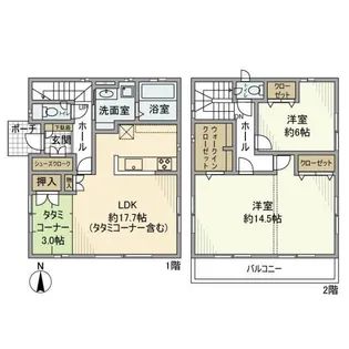 埼玉県越谷市相模町2【一戸建】の間取り