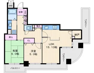ラ・ヴェール尼崎【15階】の間取り