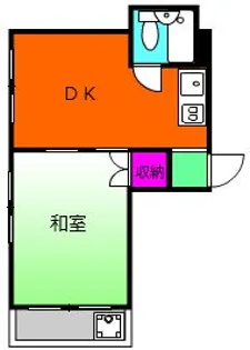 石橋フラッツII【4階】の間取り