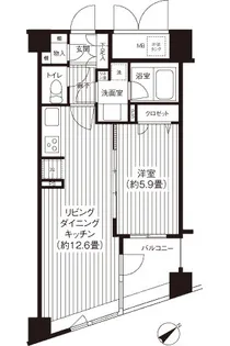 東京都新宿区余丁町【マンション】の間取り