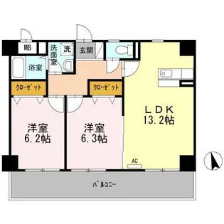 フルールアラハ【4階】の間取り