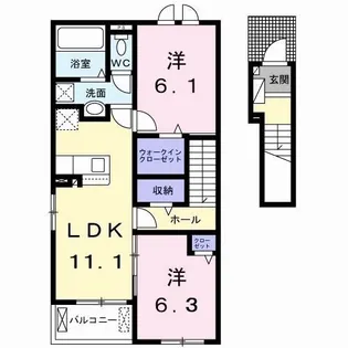 東京都多摩市和田【アパート】の間取り