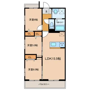 ステラII~新築賃貸マンション~【3階】の間取り