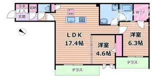 ハムステッドアレー【1階】の間取り