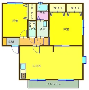 コンフォートB【1階】の間取り