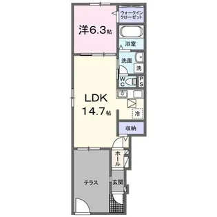 ひだまりガーデンテラスI【1階】の間取り