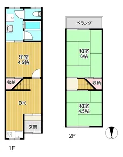 大阪府四條畷市雁屋北町【一戸建】の間取り