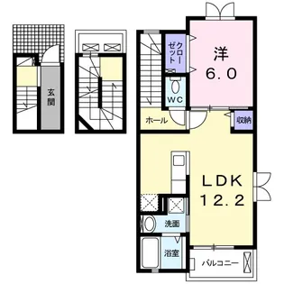 アン ソレイエB【3階】の間取り