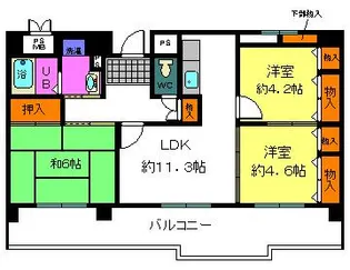 ポルト泉大津【4階】の間取り