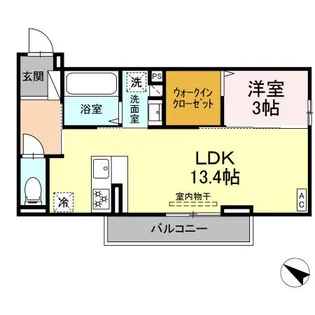 1LDKの間取り画像