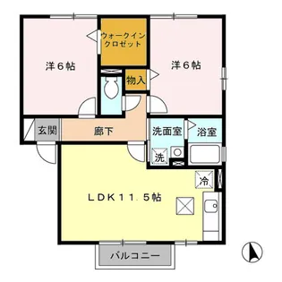 シャトーエレガンA棟【2階】の間取り