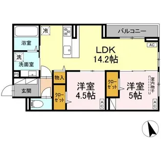 D-PRECIOUS武蔵野【2階】の間取り