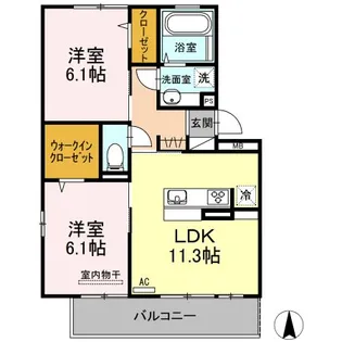 レジデンス東宮【3階】の間取り