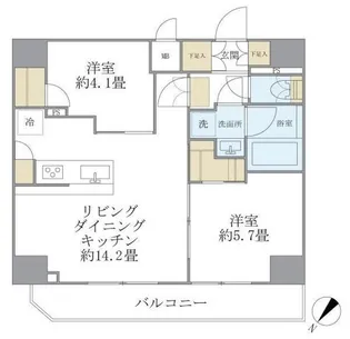 アジールコート町屋【6階】の間取り