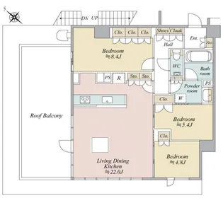 プレミスト赤坂檜町公園【4階】の間取り